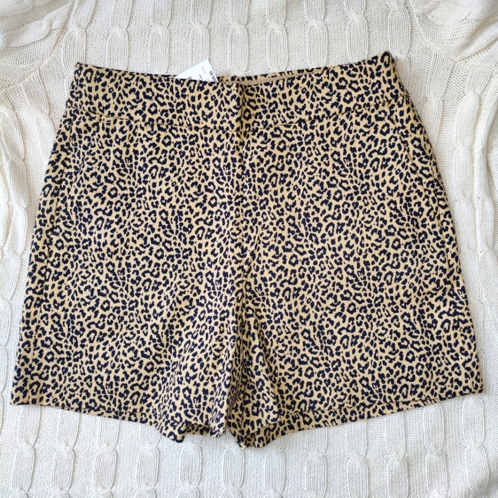 J.Crew Leopard Print Cotton Canvas Shorts Size 2
